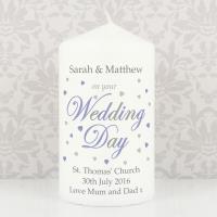 Personalised Wedding Day Pillar Candle Extra Image 1 Preview